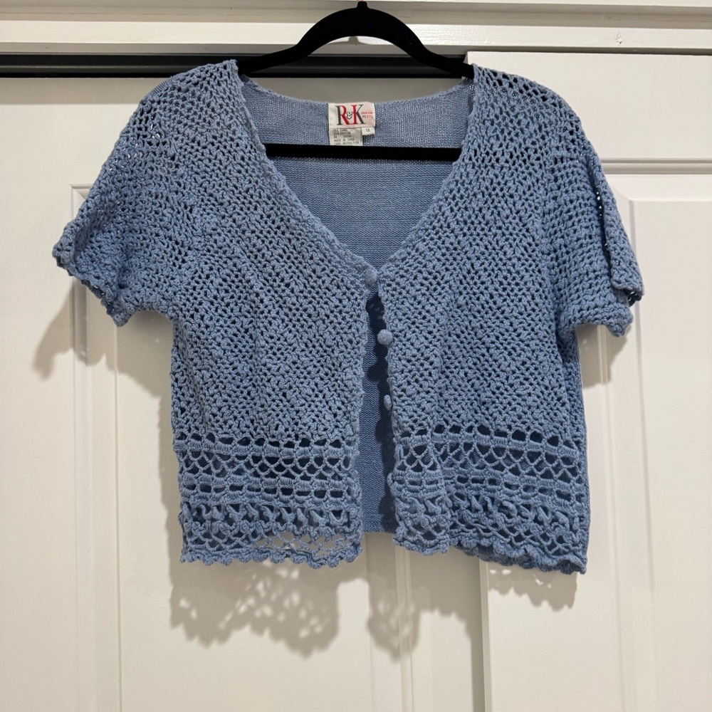 R&K originals Vintage Knit Cardigan Size Petite 14 Y2K